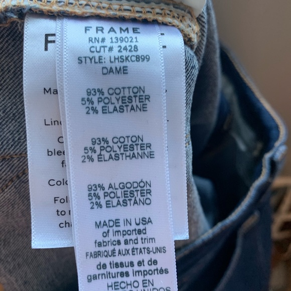 Frame Denim Le High Skinny Crop Stretch High Rise Jeans In Dame Dark Wash 31 - Picture 7 of 7